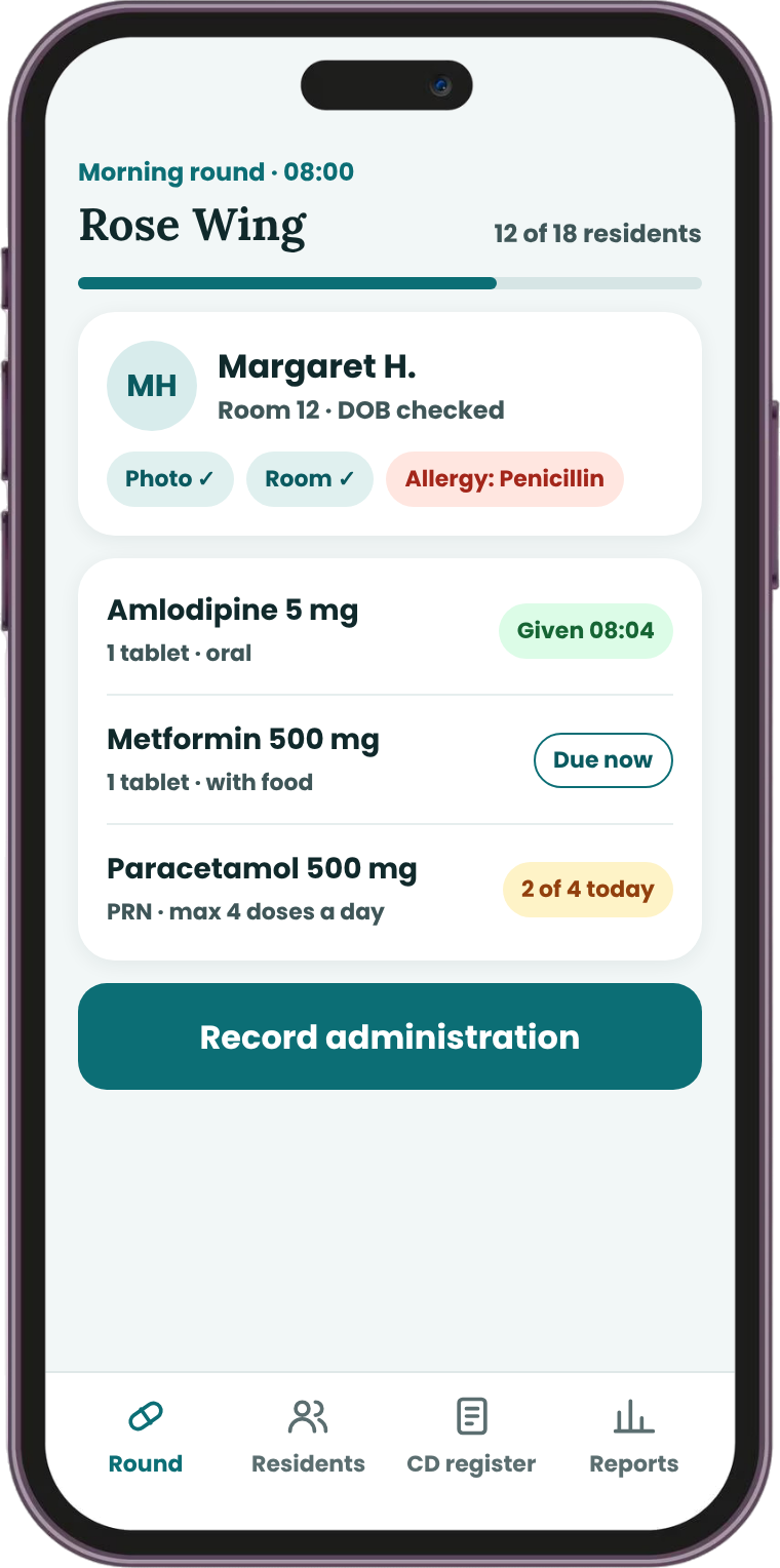 PillPoinnt app on a phone